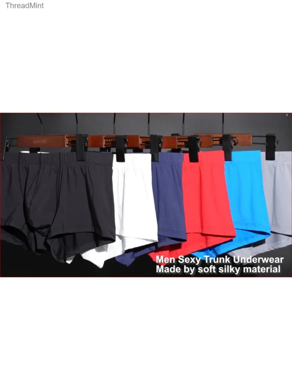 Men's Seamless Low Rise Trunks Polyamide Spandex Underwear